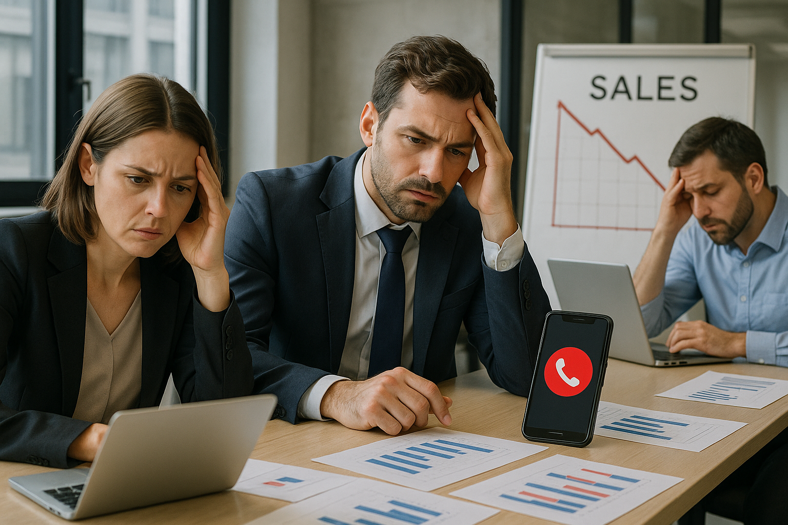 Sales team struggling with missed leads and declining performance